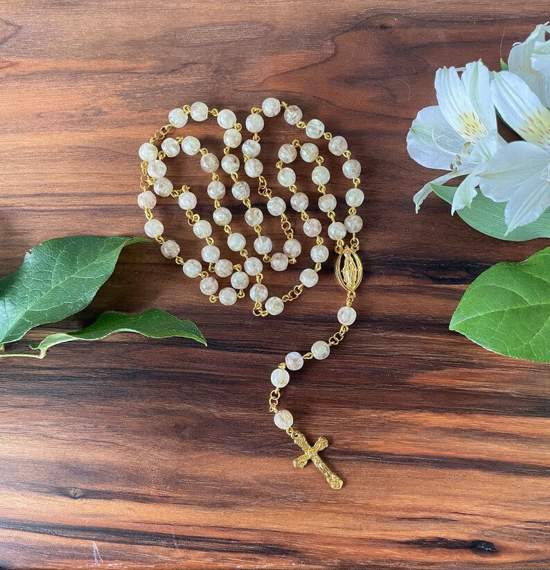 Resin and Natural Flower Petal Rosaries