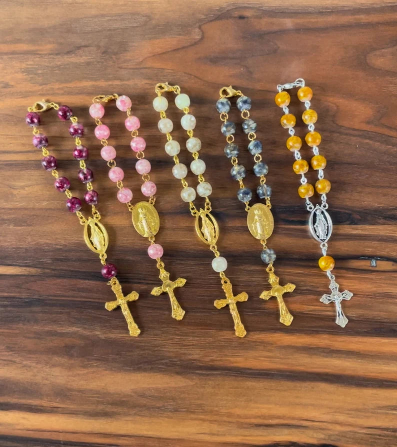 Flower Petal Resin Car Rosary